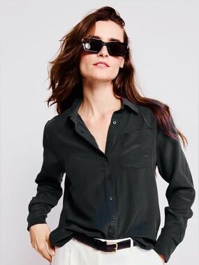 🎀 Nine West Women's Classic Black Button-Down Shirt XL